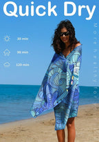 Microfiber Thin Lightweight Flat Beach Towel Sand Free Quick Dry Absorbent Compact Towels for Swimming Pool Camping Beach Accessories Large Easy Pack Travel Things for Vacation Essentials Adult Gift