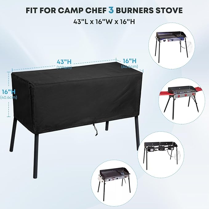 Stanbroil Patio Cover for Camp Chef 3 Burners Stove, Outdoor Stove Cover for 14''x 41'' Camp Stove, Fit TB90LW, TB90LWG, TB90LWG15, DB90D, SPG90B