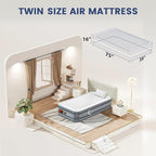 Eclipse Series Twin Air Mattress with USB Rechargeable Built-in Pump, Wireless Inflatable Airbed, Durable Leakproof Design, Portable for Home & Camping