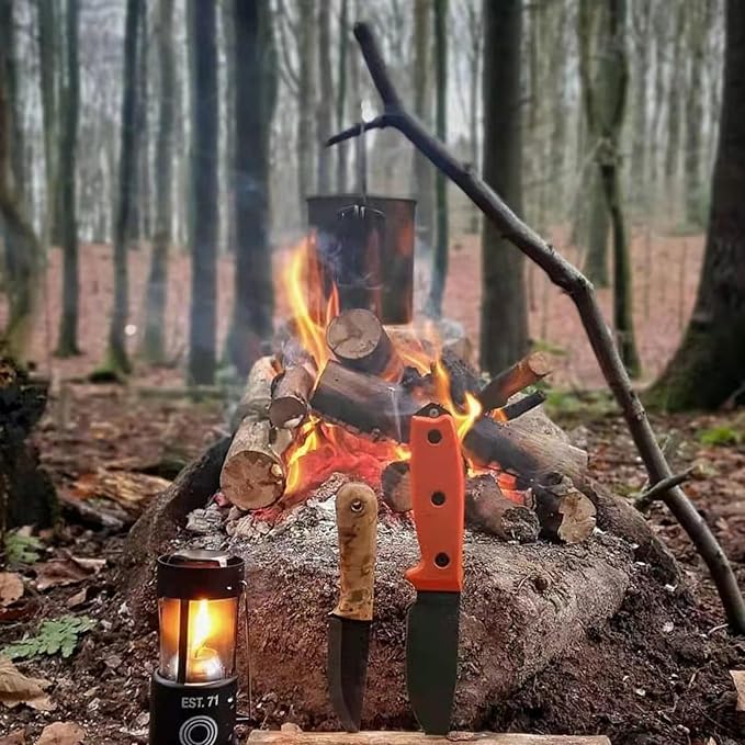 iBasingo 1250ml Titanium Hanging Mug with Lid Tea Coffee Water Cup Outdoor Camping Pot Ultra-light Portable Hiking Backpacking Cooking Kit Picnic Tableware Drinkware with Foldable Handle Ti3042D