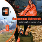 Frelaxy Emergency Sleeping Bag 1-Pack/2-Pack, Extra-Thick Compact Survival Bivy with Whistle, Storage Pouch, and EVA case, Perfect for Survival Kits (Orange - 2 Pack)
