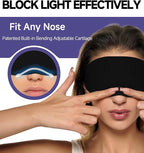 Mavogel Cotton Sleep Eye Mask - Updated Design Light Blocking with Adjustable Nose Bridge, Soft and Comfortable Night Eye Mask for Men Women, Eye Blinder for Shift Work, Includes Travel Pouch, Black
