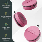 Roam Smart Tracker | Eco-Friendly Travel Tracker with Built-in Elastic Strap | QR Lost & Found, Global Find My Network | Replaceable Battery | No Extra App or Subscription Needed | 2-Pack, Pink
