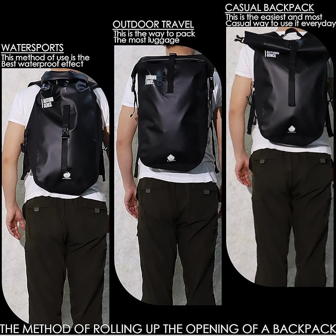 Dry Bags Waterproof Backpack, Waterproof backpack for Water sports,boating,Floating,hiking, camping and other outdoor activities 25L.(Black)