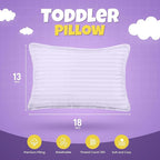 Utopia Bedding Toddler Pillow (Lavender, 2 Pack), 13x18 Pillows for Sleeping, Soft and Breathable Cotton Blend Shell, Small Kids Pillow Perfect for Toddler Bed and Travel (Intended for Age 2 and up)