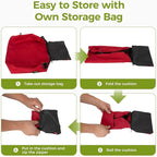 ATEPA 4-in-1 Travel Cushion, Ultralight Portable Inflatable Pillow Seat Cushion Neck & Back Support Travel Bag with Zippered Protection & Convertible Strap for Airplane Camping Backpacking