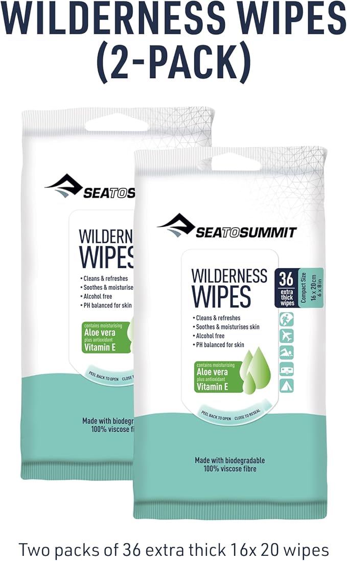 Sea to Summit Wilderness Wipes Rinse-Free Shower Wipes