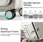 Hanke 20 Inch Carry On Luggage with Wheels PC Hard Shell Suitcase Top Opening Aluminum Frame Travel Luggage Suitcases for Woman Men Gifts.(Ivory White)