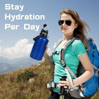 Insulated Water Bottle 64 oz, Half Gallon Water Jug Cold 48H, BPA Free Stainless Steel Bottles with Straw/Chug 2-in-1 Lid, Bag, Paracord Handle, Silicone Boot, Sports Gym School Metal Flask