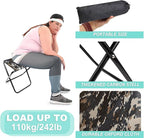 Camping Stool,2-Pack Portable Folding Stool with Carry Bag, 12in Portable Folding Chair Collapsible Camp Stool Outdoor Footstool for Travel Walking Hiking Fishing Picnic (DZICamo(2-Pack))