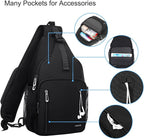 MOSISO Sling Backpack Bag, Crossbody Shoulder Bag Travel Hiking Daypack Chest Bag with Front Square Pocket&USB Charging Port