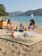 ONEFOREST Camping Table with 2 Camping Chairs and Picnic Blanket, Blanket Tote to Organize Table and Chairs for Outdoor Hiking Picnics BBQ Cooking