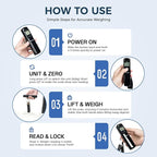 BAGAIL Digital Luggage Scale, 110lbs Hanging Baggage Scale with Backlit LCD Display, Portable Suitcase Weighing Scale, Travel Luggage Weight Scale with Hook, Strong Straps for Travelers