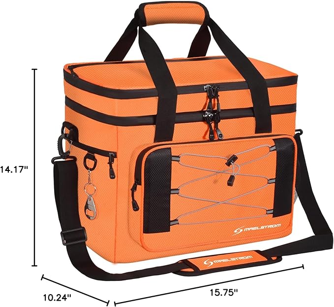 Maelstrom Collapsible Soft Cooler Bag, 24/30/60/75 Cans Beach Cooler, Ice Chest, Leakproof & Portable for Beach, Camping, Road Trips & Grocery Shopping