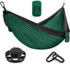 Grassman Camping Hammock Double & Single Portable Hammock with Tree Straps, Lightweight Nylon Parachute Hammocks Camping Accessories Gear for Indoor Outdoor Backpacking, Travel, Hiking, Beach