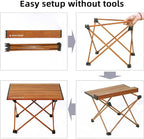 ROCK CLOUD Portable Camping Table Ultralight Aluminum Folding Beach Table Camp for Camping Hiking Backpacking Outdoor Picnic, Small