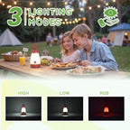 Kids Camping Lantern & Night Light Battery Powered, 360° Eye-Safe Light (AAA Included), IPX4 Waterproof with RGB Modes Portable for Outdoor, Emergency & Bedtime, Gift for Children (Red)