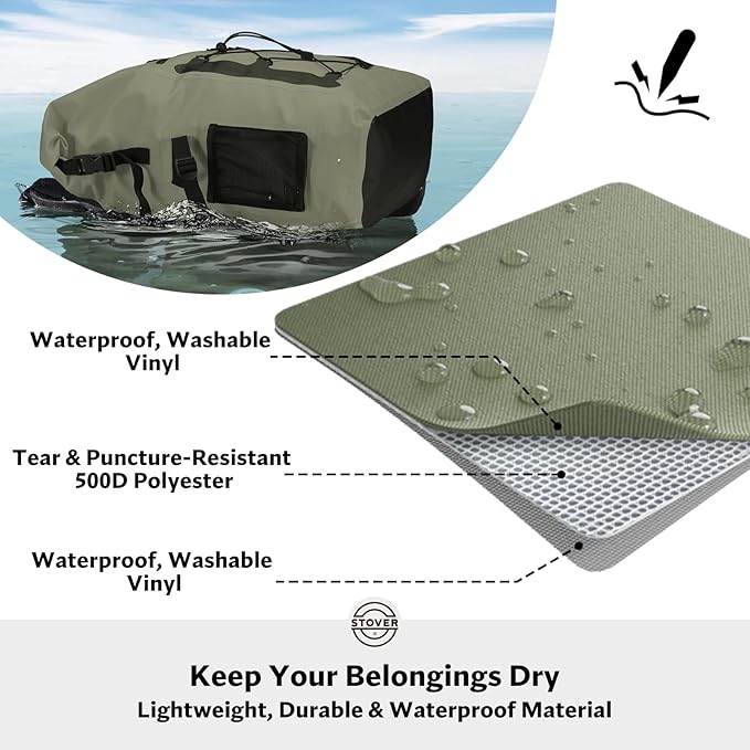 STOVER 5/10/25/30/40/55L Waterproof Backpack- Floating Dry Bag for Kayaking, Travel, Beach, Hiking, & Camping, Men/Women