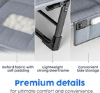 Chaise Lounge Chair, Folding Cot, 6-Angle Adjustable Camping Cot with Mattress for Patio and Beach, Foldable Bed Portable Heavy Duty Lay Flat Reclining with Pillow (Gray, M - 70'')