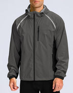 Men's Cycling Rain Jackets Waterproof Running Bike Windbreaker Lightweight Packable Hooded Jacket