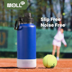 Insulated Water Bottle-32 oz Stainless Steel Vacuum Wide Mouth Sports Water Flask with Spout Lid-Reusable Metal Travel Water Bottle with Silicone Boot, BPA-Free(Canyon Red)