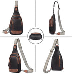 CLUCI Crossbody Bags for Women Men,Leather Sling Bag Cross Body Backpack for Woman Gifts for Women Birthday Unique