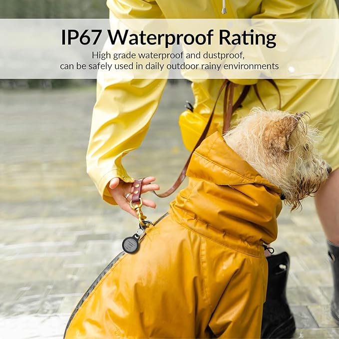 Air Tracker Tag - 2 Pack [Apple MFi Certified] Bluetooth Trackers Works with Apple Find My (iOS Only) - IP67 Waterproof Item Finders | Track Keys, Wallet, Luggage, Backpack & Pets