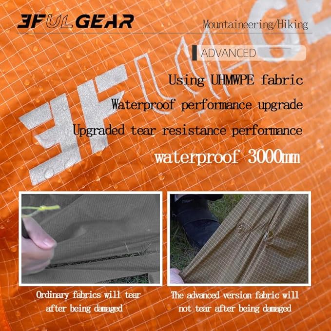 3F 20-85L backpack rain cover, waterproof, dustproof, wear-resistant, tear resistant outdoor hiking backpack cover (orange-L)