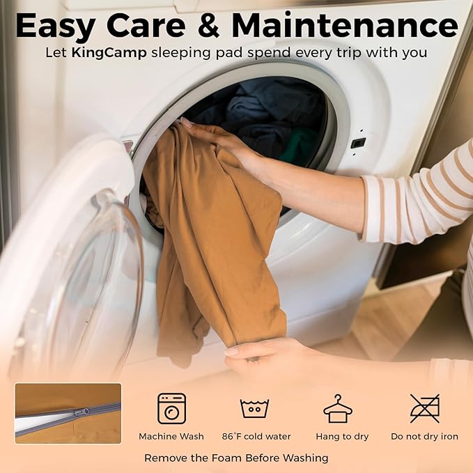 Kingcamp Comfort X 5 XXL Wide Perforated Memory Foam Cot Mattress, Portable Roll Up Camping Mattress Sleeping Pad, Twin Sleeping Mat with Roll Helper for Cot Mat Travel Tuck Tent Floor Guest Sleepover