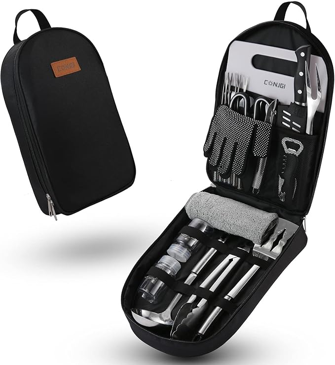 Camping Cookware Storage Bag - Camping Cooking Utensils Set Bag Camping Tool Portable Storage Bag Suitable for Knife, Fork, Spoon, Chopping Board, Chef's Knife,Kitchenware Storage