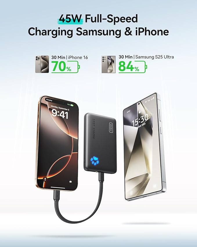 INIU Ultra Small 10000mAh 45W PD Power Bank & Ultra Slim 10000mAh 45W Power Bank Combo