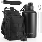 KXIAOCHEN Insulated Water Bottle, Stainless Steel Water Bottle, 2 Lids (Straw and Handle Lid),Wide Mouth Metal Water Bottles Keep Hot and Cold, Double Walled, Thermo Mug, Metal Canteen