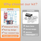 Boat First Aid kit, Roll Top Marine Tool Kit, Emergency Waterproof Kit for Fishing, Kayaking, Boating, Ponton, Beach, Swimming Red