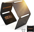 FlexSolar 40W Portable Solar Panel Charger - Upgraded Fast Charging with USB-C PD2.0, QC3.0 & 19V DC for Power Stations, Phones, Power Banks, IP67 Waterproof Foldable for Camping, Hiking, RV