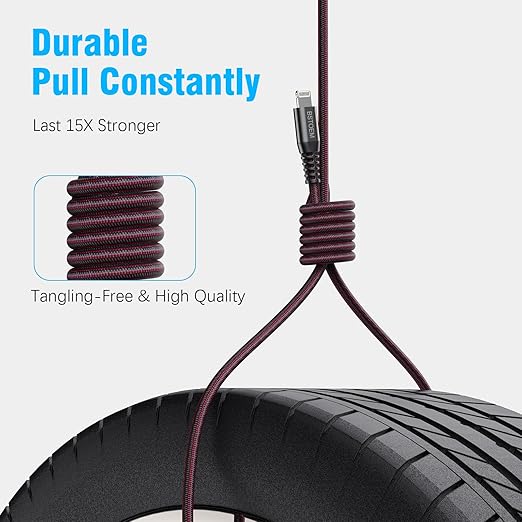 2Pack for iPhone Charger Cable 6FT,Long Lightning for Apple Charging Cord 6ft for iPhone 14/13/12/11 Pro/X/Xs Max/XR/8 Plus/7/6/5/SE,for IPad USB Charge Wire 6 Foot