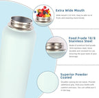 Volhoply 32 oz Insulated Water Bottles Bulk 4 Pack with Straw Lid & Spout Lid,Stainless Steel Sports Water Bottle,Double Wall Vacuum Cups,Leakproof Wide Mouth Metal Flask for Hiking,Camping(Fog,4)