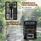 PSKOOK 12 Pcs Survival Multitool Card Emergency Camping Tool EDC Kit in Your Wallet Outdoor Hunting Fishing Hiking Gear