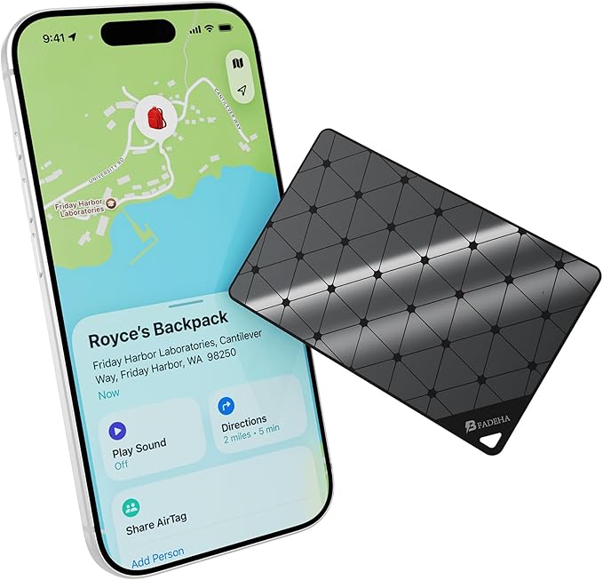 2026 MFi Certified Wallet Air Tracker Tag for New Year Stuffers for Men Gifts for Women, Smart Tag Work with Apple Find My Slim Tracking Card - White Elephant Gifts for Adults,100 Mouths Battery Life
