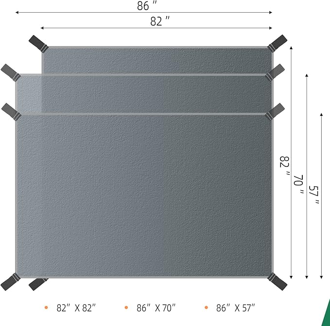 Camping Tarp Waterproof with Carry Bag for Under Tent, Ultralight Tent Footprint for Ground Camping Hiking (82" x 82")