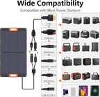 N-Type 16BB 100W Portable Solar Panel for EF/Jackery/Bluetti/Anker Power Station,ETFE Foldable Solar Panel Charger 25% High Efficiency USB-A & QC3.0 Output IP68 for Blackout Camping RV