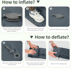 Double Sleeping Pad Camping, Self Inflating 6'' Extra-Thick 2 Person Pillow Built-in Foot Pump Waterproof Inflatable Sleeping Mat Backpacking, Tent, Hiking, Portable Camping Pad