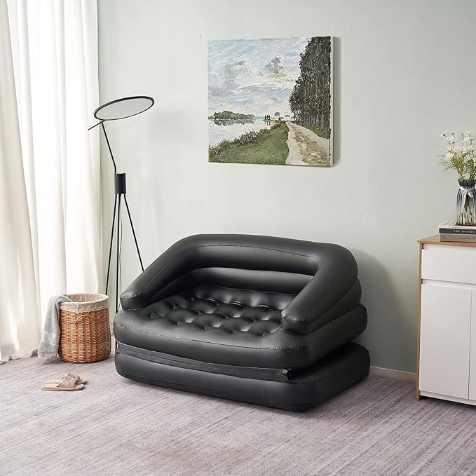 RAPTAVIS Inflatable Sofa Bed for Camping, Pool Float Couch Outdoor Mattress Bed with Armrest, Full Size