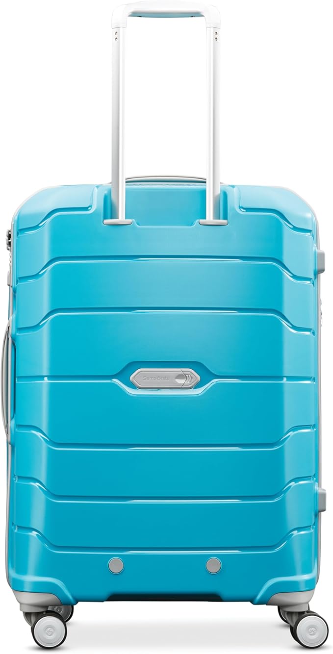 Samsonite Freeform Large Checked Luggage with Dual 360° Spinner Wheels - TSA Lock, Airline-Approved - Lightweight Durable Polypropylene Expandable Hardshell - Ocean Blue