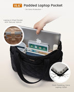 LOVEVOOK Puffer Tote Bag for Women, Puffy Work Handbag, Travel Shoulder Carry On Bag with Zipper for Teacher Nurse Gym