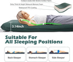 Sleeping Pad for Camping, Self Inflating Camping Pad with Pillow, 3.14" Compact Thick Memory Foam Camping Mattress Pad, Travel Portable Camp Sleeping Mat with Built in Pump