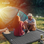 Elegear Double Sleeping Pad for Camping, 4.7" Ultra-Thick Self Inflating Camping Pad 2 Person with Pillow Built-in Foot Pump Camping Sleeping Mat for Backpacking, Hiking, Portable Camping Pad