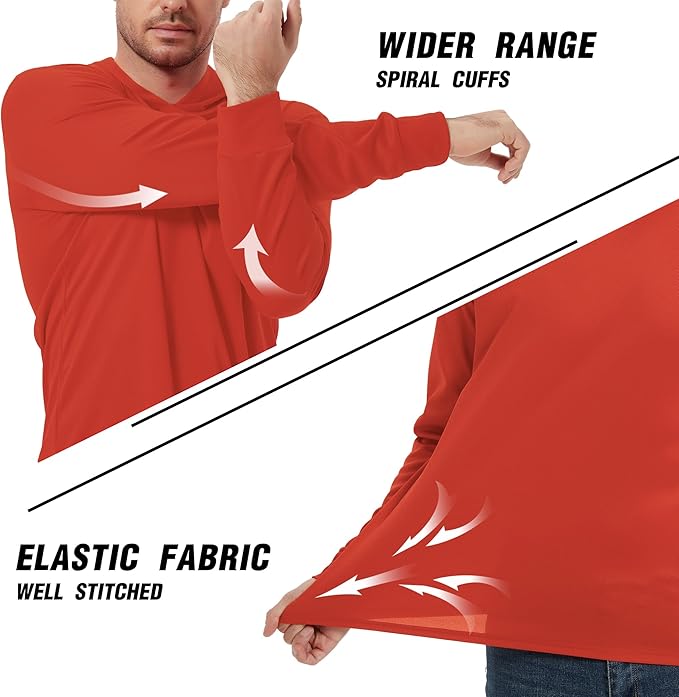 ProtectX High Visibility Sun Protection Lightweight Long Sleeve Hoodie, UPF 50+ Quick-Dry, SPF UV Shirt, Active Wear