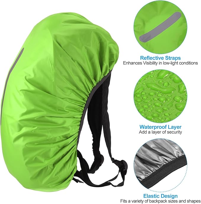PATIKIL Waterproof Backpack Rain Cover, Non-Slip Backpack Cover with Vertical Reflective Strap Stay Dry for Hiking, Camping, Hunting