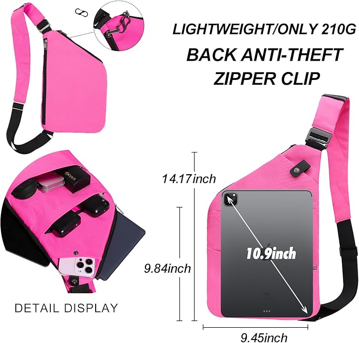 Anti Theft Crossbody Travel Bags for Women Men Cross Body Slim Sling Handbags with S Hook Antitheft