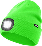 ATNKE LED Lighted Beanie Hat,USB Rechargeable 4 LED Running Headlamp Bright Cap with The Light Gifts for Men and Women